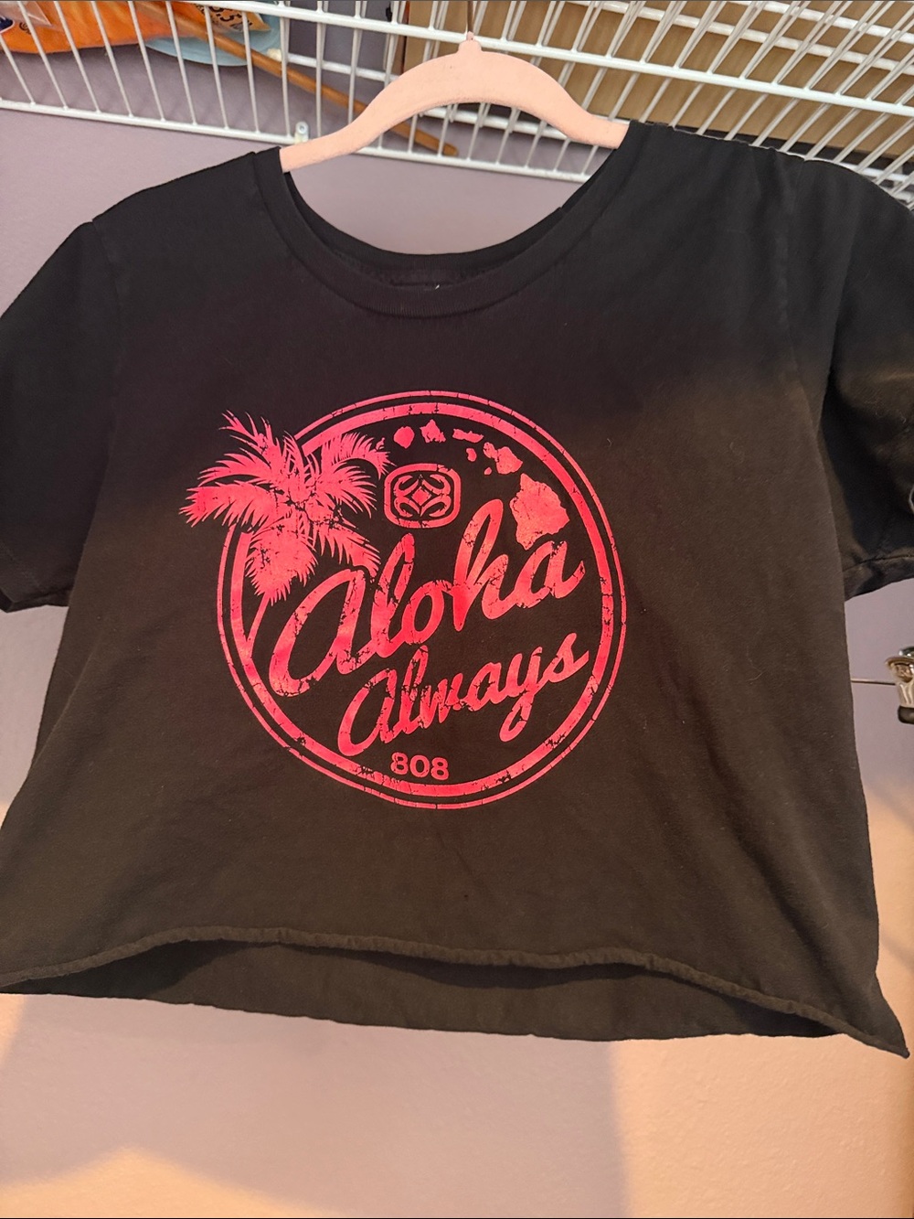 Aloha Always Black & Pink Graphic Kids Tee